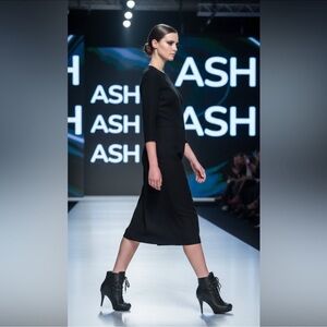 Authentic Ash black leather designer lace up ankle boots sz 9.5